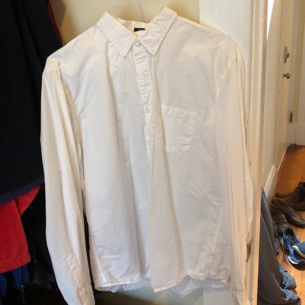 Casual white button down shirt